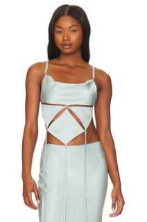 Топ Bec + Bridge Diamond Days Strap Cropped, цвет Cloud Blue