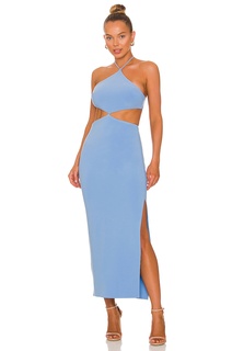 Платье миди Bec + Bridge Iris Halter, цвет Malibu Blue