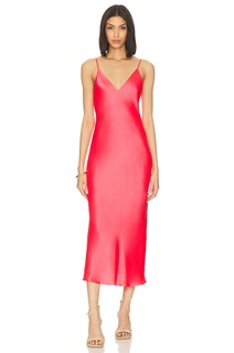 Платье миди L&apos;AGENCE Seridie Midi Slip Dress, цвет Neon Coral L'agence