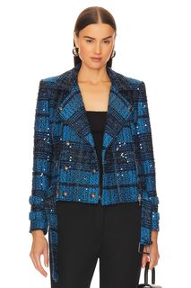 Куртка L&apos;AGENCE Billie, цвет Cobalt Multi Tweed L'agence