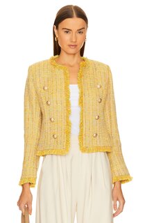 Блейзер L&apos;AGENCE Tinlee, цвет Yellow Multi Tweed L'agence