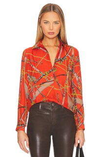 Рубашка L&apos;AGENCE Nina, цвет Red Clay Belt Print L'agence