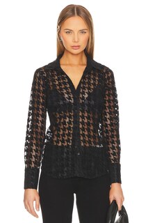 Рубашка L&apos;AGENCE Hailey Tall Cuff, цвет Black Houndstooth L'agence