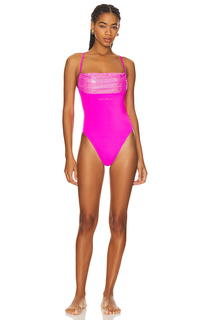 Купальник BALMAIN One Piece Thong, цвет Fuxia &amp; Silver