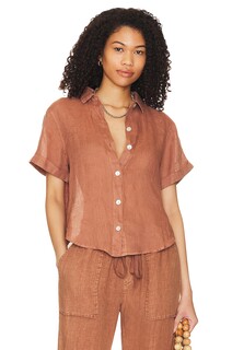 Рубашка Bella Dahl Cuffed Short Sleeve, цвет Terracotta Brown