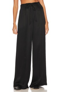 Брюки Bella Dahl Pleat Front Wide Leg, черный