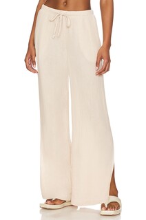 Брюки Bella Dahl Side Slit Wide Leg, цвет Sandal Wood