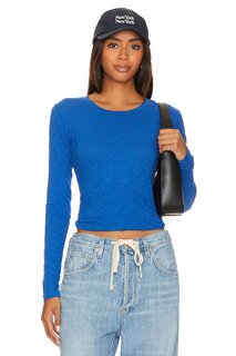 Топ Bobi Crew Neck Long Sleeve, цвет Cerulean