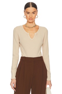 Топ Bobi Split V Neck Crop, цвет Sandy