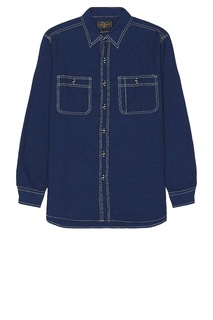 Рубашка Beams Plus Work Indigo Chambray, индиго