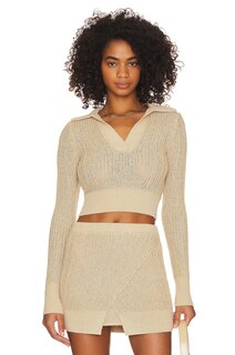 Топ L&apos;Academie Tazia Polo Knit, бежевый L'academie