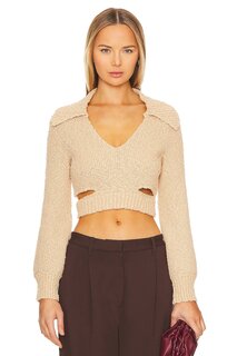 Пуловер L&apos;Academie Imani Boucle Knit, бежевый L'academie