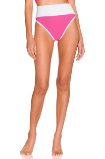 Низ бикини BEACH RIOT Emmy, цвет Neon Pink &amp; White