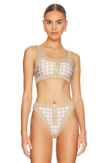 Топ бикини BEACH RIOT Isle, цвет Taupe Houndstooth