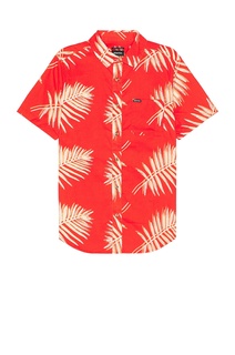 Рубашка Brixton Charter Short Sleeve, цвет Aloha Red &amp; Palm Leaf