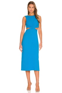 Платье миди Line &amp; Dot Willow Backless, цвет Capri Blue