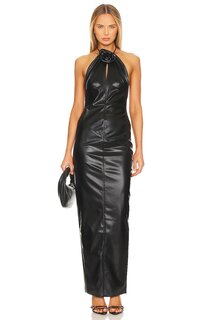Платье Ronny Kobo Danz Faux Leather, черный