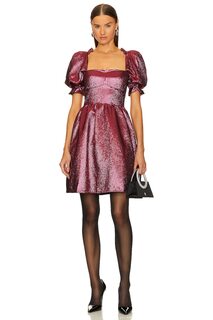 Платье мини SALONI Rachel-D, цвет Metallic Pink