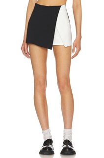 Юбка superdown Aaleyah Two Tone Wrap Skort, цвет Black &amp; White