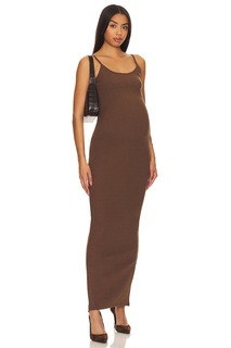 Платье макси BUMPSUIT Maxi Rib Maternity Dress, коричневый