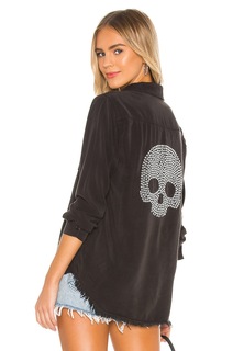 Рубашка Lauren Moshi Sloane Nailhead Skull Button Up Denim, цвет Onyx
