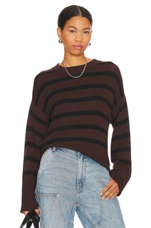 Свитер Central Park West Briar Stripe Crew Neck, коричневый