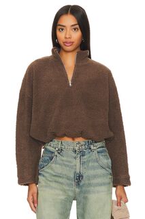 Пуловер LNA Sherpa Half Zip, коричневый