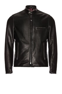 Куртка Schott Waxed Natural Pebbled Cowhide Cafe Leather, черный