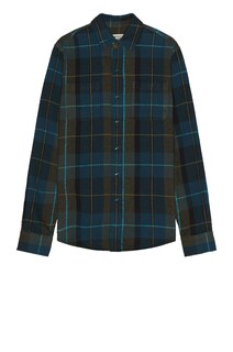 Рубашка Schott Plaid Cotton Flannel, цвет Blue Green