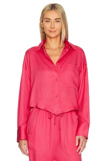 Топ LNA Wasson Cropped Button Up, цвет Hot Pink