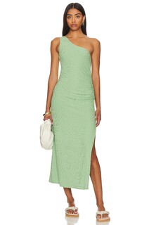 Платье миди Seafolly Second Wave One Shoulder, цвет Palm Green