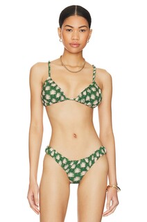 Топ бикини CAROLINE CONSTAS Stacia, цвет Green Spot Palm