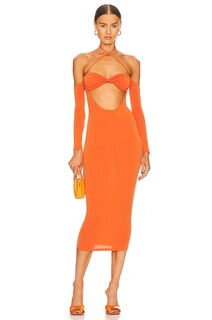 Платье миди Camila Coelho Harmony, цвет Sunset Orange