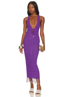 Платье миди Camila Coelho Abeni Keyhole Midi Knit Dress, фиолетовый