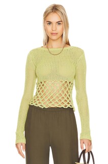 Пуловер Lovers and Friends Clara Cropped Fishnet, зеленый