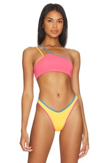 Топ бикини Stone Fox Swim Ibiza, цвет Sunset Pink Colorblock