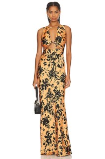 Платье макси Shona Joy Solare Cut Out, цвет Tangerine &amp; Black