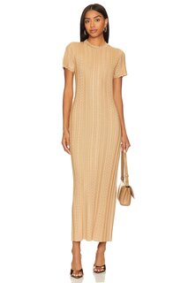 Платье миди Show Me Your Mumu Valleta, цвет Gold Shimmer Knit