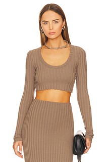 Топ COTTON CITIZEN Capri Crop Long Sleeve, цвет Dark Chai