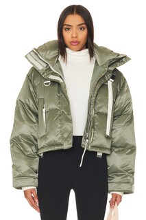 Пуховик Shoreditch Ski Club Willow Ama Short Puffer, цвет Steel Green