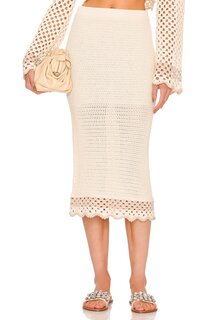 Юбка миди LPA Lanita Crochet, цвет Ivory &amp; Nude