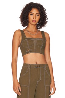 Топ LPA Nia Corset Crop, цвет Olive Green