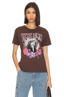 Футболка DAYDREAMER Stevie Nicks Flower Collage Ringer, цвет Coffee Quartz