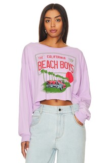 Футболка DAYDREAMER The Beach Boys License Plate Crop Merch, цвет Lavender Bloom
