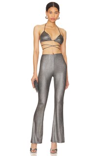 Бюстгальтер superdown Tamera Pant Set, серебряный