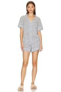 Шорты eberjey Gisele Printed Relaxed, цвет Animale Coastal Blue