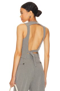 Пальто Ena Pelly Serena Backless Waist, цвет Grey Pin Stripe
