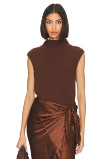 Топ Enza Costa Sleeveless Knit Turtleneck, цвет Saddle Brown