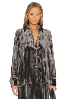 Рубашка Enza Costa Silk Textured Velvet, антрацит