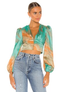 Топ superdown Eleen Blouson, цвет Teal Multi